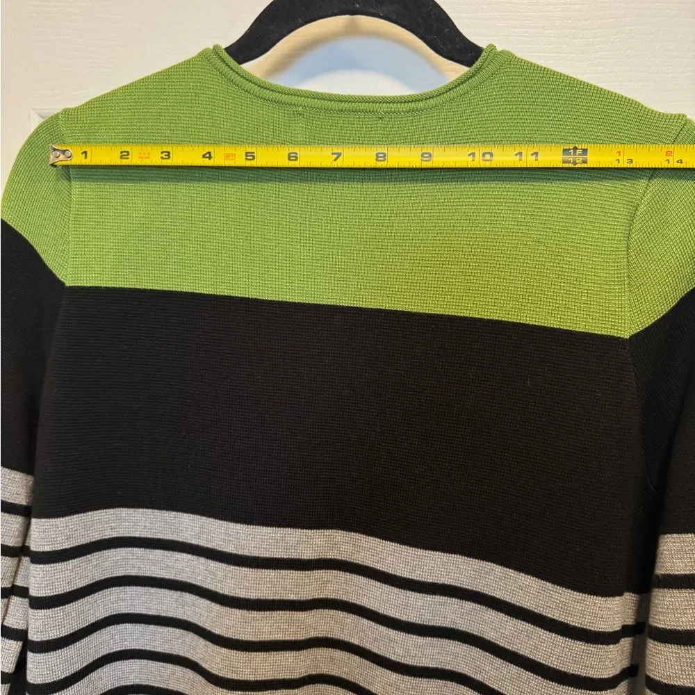 Eliza J Green and Black Striped Sweater - Picture 5 of 8